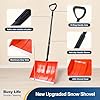 Yocada Snow Shovel for Driveway Home Garage Snow Removal Aluminum Strip with D-Grip Handle 55 inch Long Large Capacity Shovel for Garden Car Camping Outdoor Orange #2