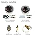 ELING 85mm 2 Gauge Set Speedometer 120MPH GPS Tachometer 8000RPM Fuel Level Water Temp. 100-250℉ Oil Pressure 0-150PSI Voltmeter with Sensor 7 Colors Backlights 12V for Tractor Van Boat