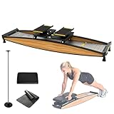 richigblosmum Machine d'entraînement de Ski Pro avec Base pondérée et pédales antidérapantes   Haute capacité 150 kg, résistance Ajustable pour Un entraînement corporel Complet et sûr à Domicile