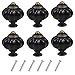 6 Piezas Pomos Vintage de Calabaza, Cajones Pomos Tiradores de Acrílico, Antiguo Pomos Gabinetes con Tornillos para Muebles Armarios de Cocina Cajones de Comodas Puertas - Negro