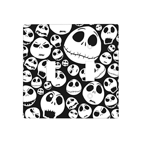 Funny Skull Light Switch Cover Decorative Funny Double Toggle Standard Size 2 Gang 4.5" X 4.5" #TOP4