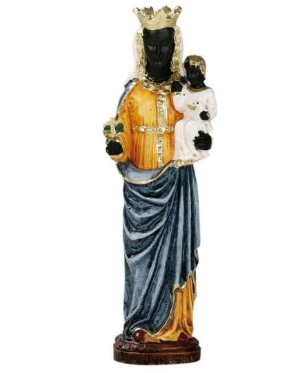 Generico ArteSacraCaravaggio Statua della Madonna di Oropa cm 18 (7,08 inches) in resina decorata a mano di produzione artigianale italiana