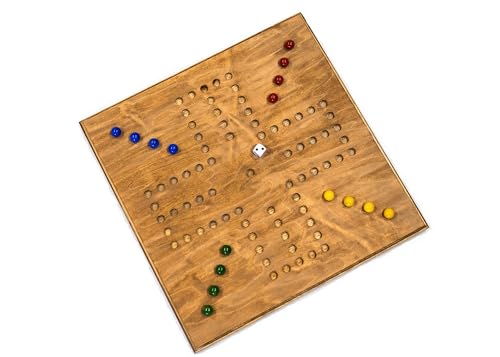 Tablero artesanal de madera real 16x16 inch con canicas miniatura 1
