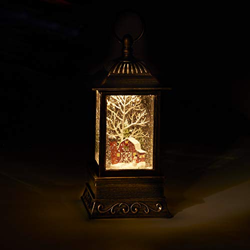 Christmas Light-Up Snow Globe Lantern, 10.5", Red Barn #TOP4