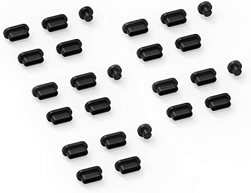 LENTION Silicone Rubber Anti-Dust Port Plugs Compatible with MacBook 12, 2018 New Mac Air, New MacBook Pro 13/15 with Thunderbolt 3 Ports, USB Type-C (USBC) Phones & Tablets (Black, 5 Pack)