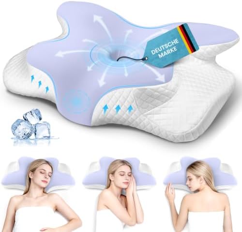 Memory Foam Pillow, Ergonomic Neck Pillow, 2-in-1 Height Adjustab...