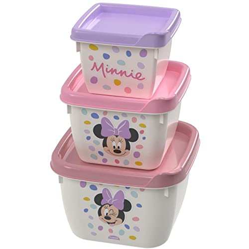Kit com 3 Potes, Plástico, Conect, Minnie, Plasutil