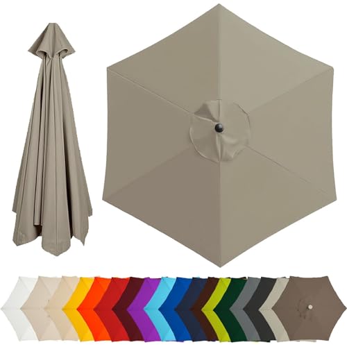 Consejos para Comprar Sombrillas, marquesinas y toldos los más recomendados. 50 Toldo de Repuesto para Sombrilla para 8/6 Varillas (Solo Toldo) Cubierta de Repuesto para Sombrilla de Patio, para Exteriores, Piscina, Terrazas, 23 Colores(Gris...