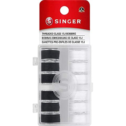 SINGER Class 15J Threaded Bobbins in Case Cover