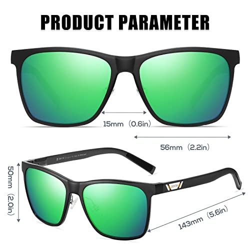 Image of DUCO Mens Sunglasses Polarized UV Protection Retro Rectangular Frame Sun Glasses for Driving Fishing 100% UV Blocking 3029H