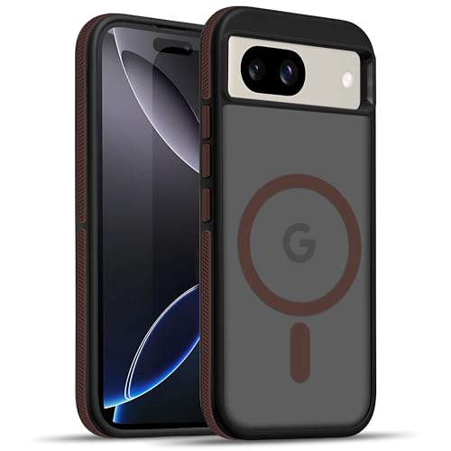 V-TAN TPU Frosted Ultra Matte Back Cover Case for Google Pixel 8a | Compatible with Wireless Charging | Smooth Sides with Grip | Stylish Protective Design (Brown)