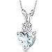 14 Karat White Gold Heart Shape 0.75 Carats Aquamarine Diamond Pendant