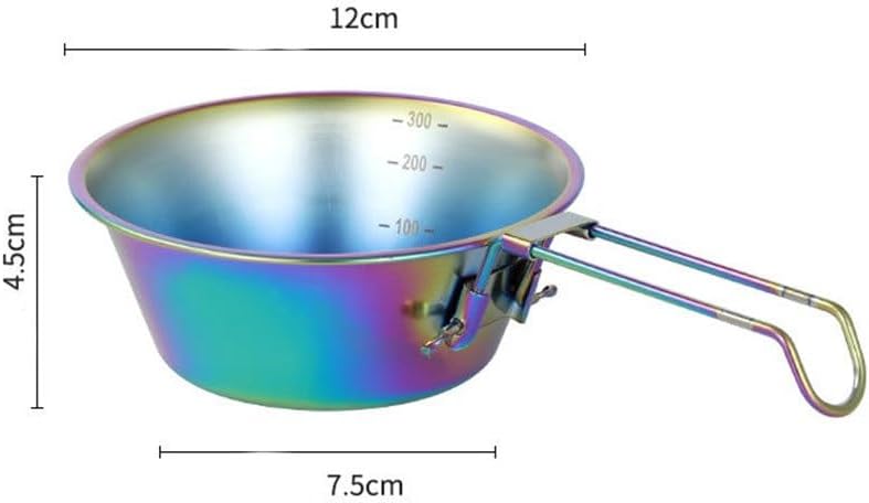 Camp Bowls Stainless Steel Folding Bowl Camping Portable Folding Handle Shiraz Bowl(Colour 1)