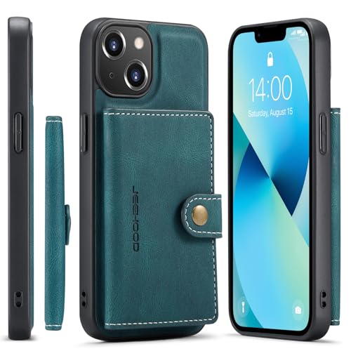 Coque antichoc iPhone 14 avec étui portefeuille amovible pour tout ranger