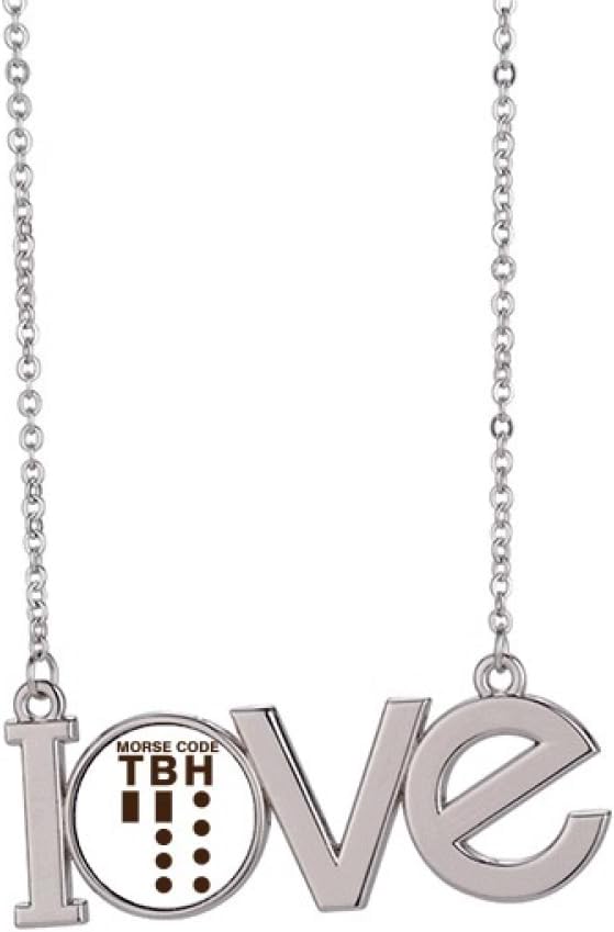 morse code hstly expressed point line Love Necklace Pendant Charm Jewelry