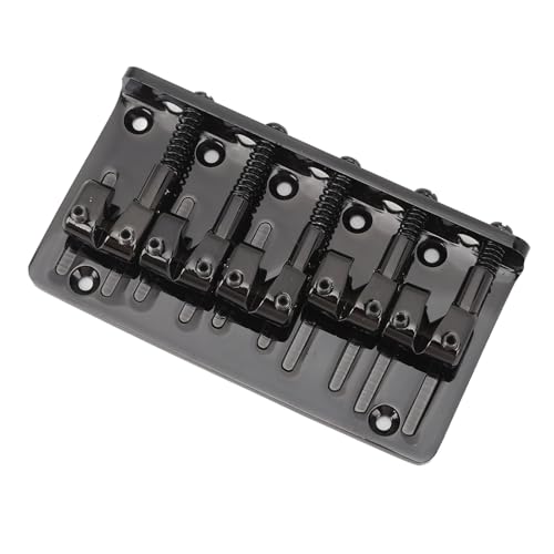 Goshyda Bass Guitar Bridge, 5 Cordes Bass Heavy Dut Cast Base Retro pour la Mise à Niveau (BLACK) – vue 4