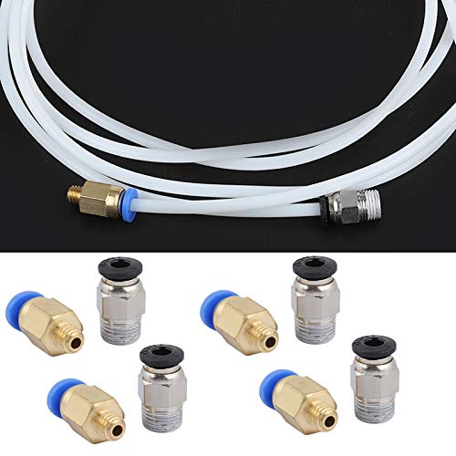 Rengue PTFE Bowden Tube 4mm OD with PC4-M6 and PC4-M10 Pneumatic Fittings