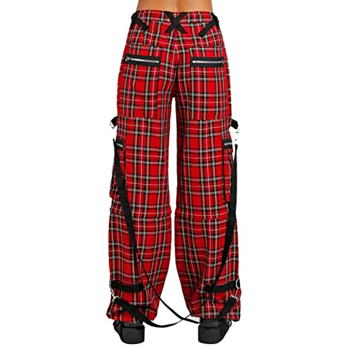 Gothic Bondage Red Plaid Men Pant Alternative Punk Rock EMO Trouser Pant Shorts4
