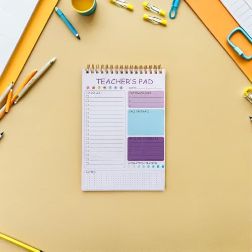 FOYTOKI 3pcs Teacher Planner 2026 Weekly Undated Lesson Planner Notepad for Teachers with Goal Tracking and Page Protection Features, 9-inch Compact Desk Paper and Metal Notepad for Office - Image 4