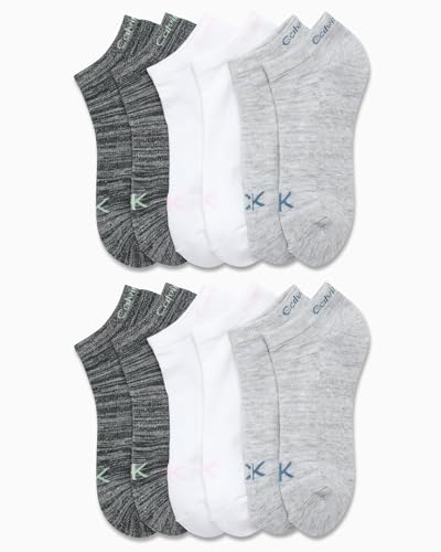 Image of Calvin Klein Womens No Show Socks - 12 Pack Breathable Lightweight Athletic Low Cut Running Socks for Women