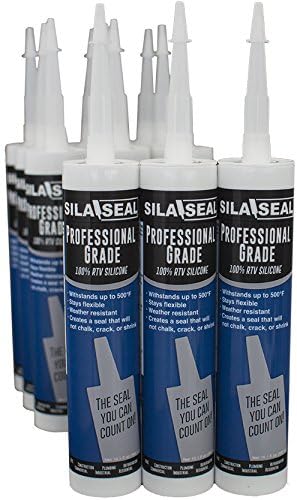 SILA-SEAL Black Professional Grade 100% RTV Silicone with reclosable Nozzle, (case of 12)