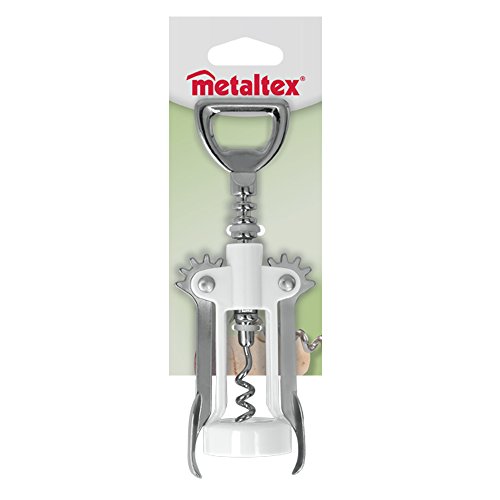Metaltex Winged Corkscrew & Bottle Opener, White & Silver - Image 3