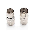 ZYSY 2 Pack TV Male to PAL Female 9.5mm TV Satellite Antenna RF Coax Adapter Connector