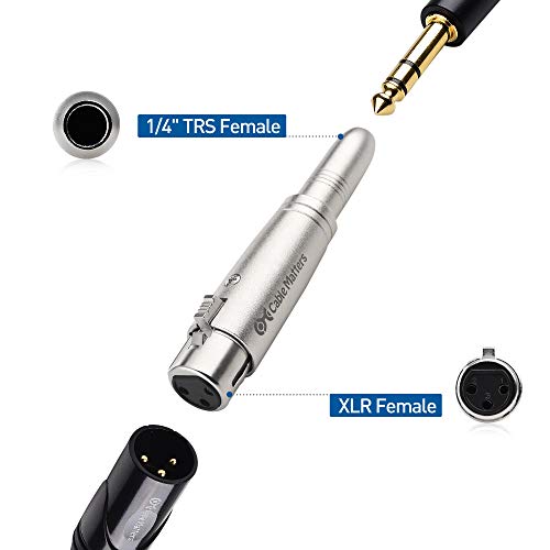 Cable Matters 2-Pack Adaptador 6.35mm TRS a XLR Hembra a Hembra miniatura 5