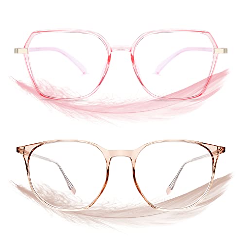 Image of ROCKNIGHT blue light glasses for women anti eyestrain headache,2 pack for computer gaiming tv and phones