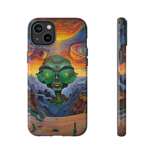 Coque antichoc iPhone 14 Plus alien vert pour éviter les rayures