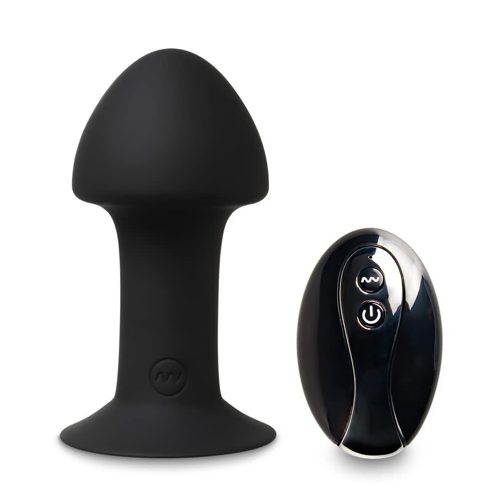 BeHorny High Power Butt Plug Remote Control 10 Speed/Mode Silicone Vibrating Butt Plug, Anal Sex Toy Black