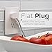 Cordinate Extension Cord, 8 Ft, 3-Outlet Flat Plug, Braided with Multiple Outlets, 2 Prong Extension Cord, Safety Slide 125V Long Extension Cord, 1 Pack, White, 39980