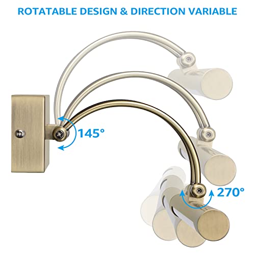 Leonlite 3Cct Led Picture Light, Swivel Full Metal Dimmable Artwork Lamps, 15.75 Inch, Cri90+, 2700K/3000K/4000K Selectable, Plug-N-Play & Hardwire Art Lighting, Ul-Listed Power Cord, Antique Brass #TOP4