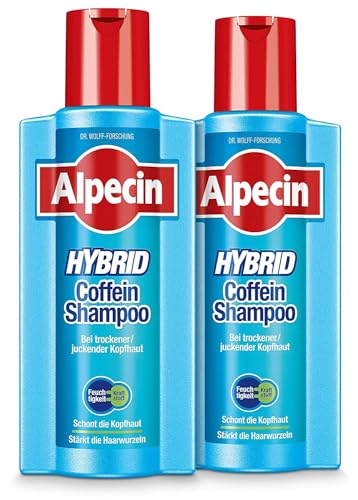 Alpecin Hybrid Coffein-Shampoo XXL - 2 x 375 ml - Haarshampoo für Männer bei trockener, juckender...
