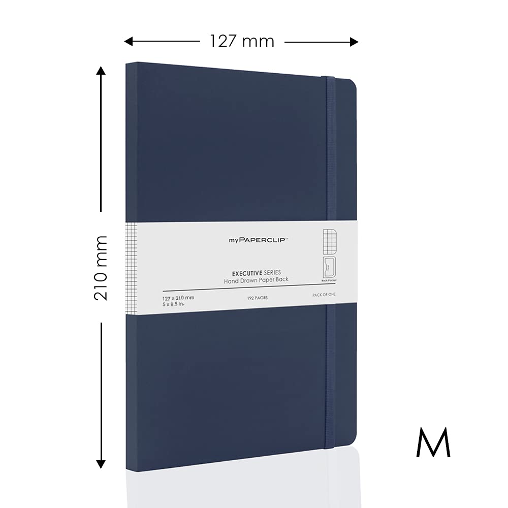myPAPERCLIP Executive Series ESX192M-C ESX192M-C - Quaderno a quadri, formato medio, 127 x 210 mm, confezione da 5, colori misti (ESX192M-C_Pack_of_5_Mixed)