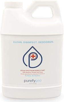 مطهر Purefypro 68oz - يقتل 99.9999٪ فيروسات فيروس نقص المناعة البشرية ، الجدري ، التهاب الكبد ، نوروفيروس ، VRE ، MRSA ، لا شطف ، لا بقايا. مناسبة لجميع الأسطح