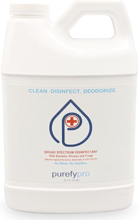 Purefypro Disinfectant (68oz) - Kills 99.9999% Viruses HIV, Monkeypox, Hepatitis, Norovirus, VRE, MRSA, No Rinse, No Residue. Suitable for All Surfaces