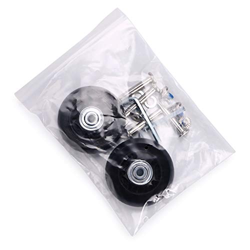 SUMNACON 2Pcs Koffer Räder aus Metall Gummi Schwarz Kofferrollen für Trolley Gepäckkoffer Räder Gummikoffer Räder Set Rolle für Gepäckkoffer Ersatzrollen (60x18mm)