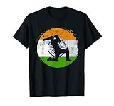 Cricket Sport Game Flag of India Cricket Player T-Shirt