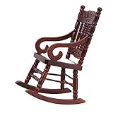 1/12 Dollhouse Miniature Rocking Chair Model Brown
