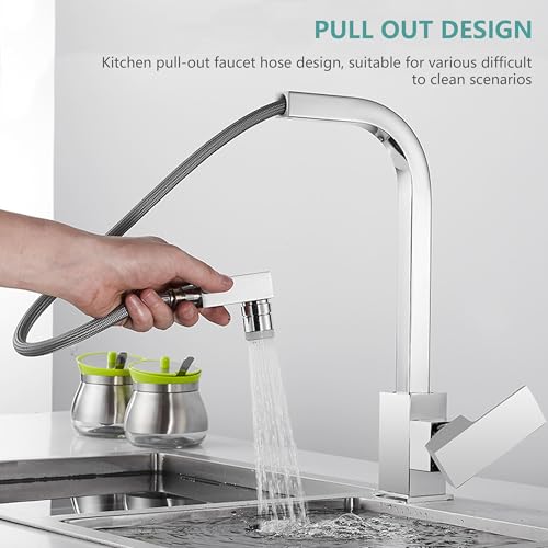 48293000 Ausziehbarer Küchenarmatur Brauseschlauch 1500 mm – Ersatzschlauch mit Gewicht und 3 Adaptern – Teil Nr. 48293000