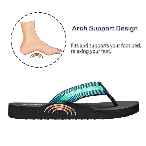 Ampeo Women's Arch Support Flip Flops Comfortable Casual Summer Beach Thong Sandals