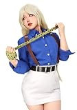 DAZCOS Women's Cosplay Costume Slim Shirt Skirt with Tie Suspender Glasses (X-Large)