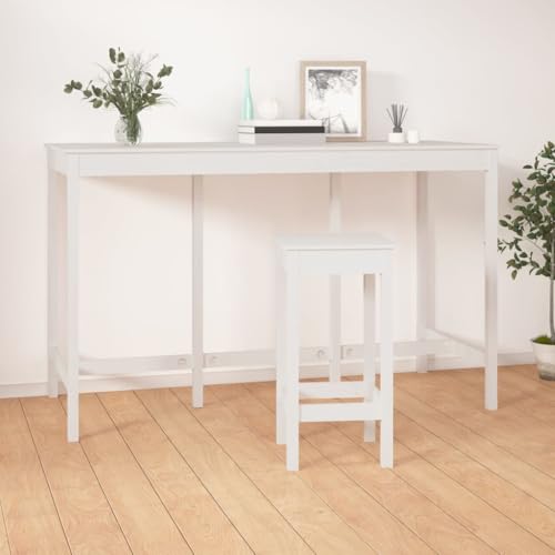 Table de bar avec plateau rectangulaire 180x80 cm en bois - 8