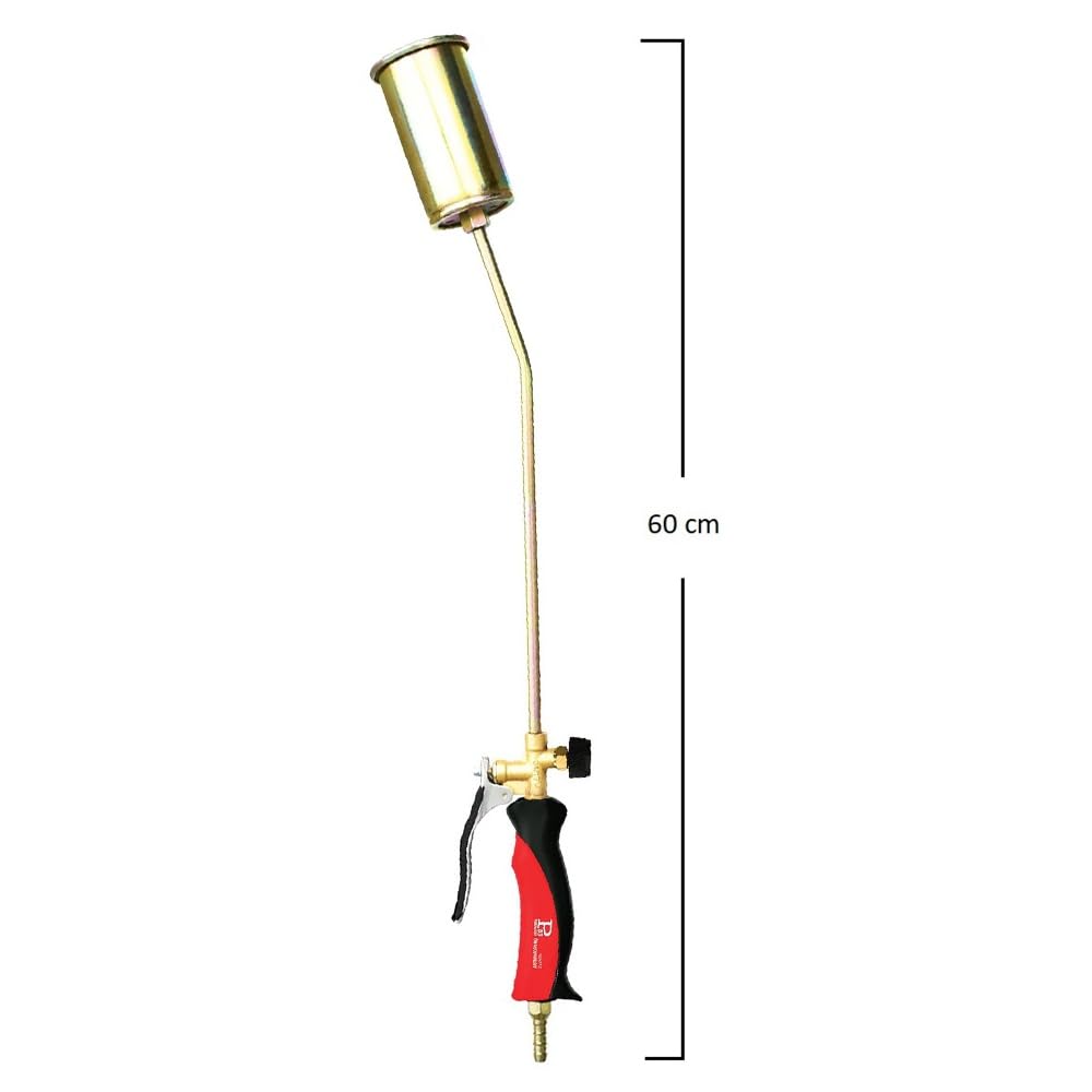 Paluplus Cannello per Saldature a Leva, lunghezza 60 cm, Bruciatore a Gas in Acciaio Zincato, Intensità di Fiamma Regolabile, Pistola per Asfalto, Guaina, per Sverniciatura, Potenza 35Kw -64L
