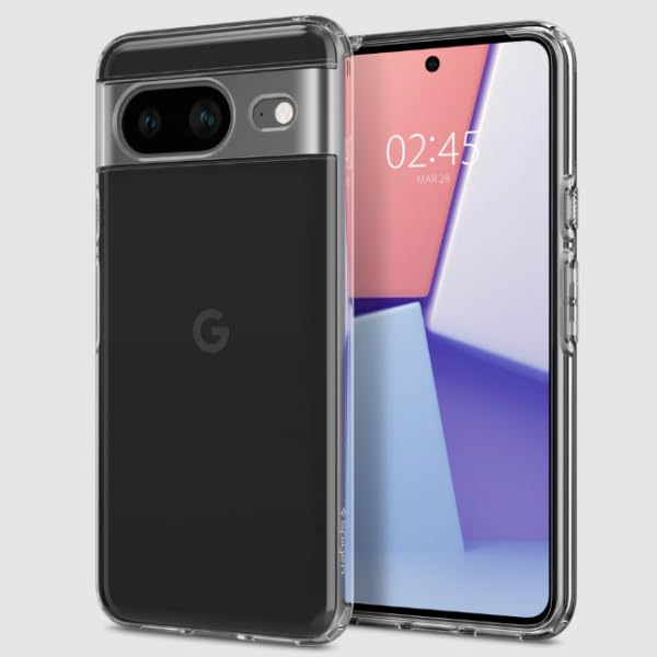 Image of Spigen Liquid Crystal Back Cover Case for Pixel 8, Clear Transparent, Flexible Protection - TPU | Crystal Clear