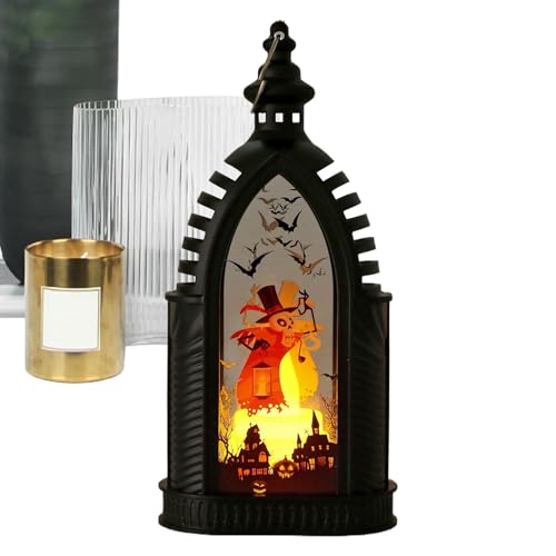 Linternas Decorativas de Halloween | Adornos Linternas LED,Decoración para Ambiente de Terror de Halloween en Fiestas y Festivales, Lámpara de Vela para Uso en Exterior e Interior del Hogar