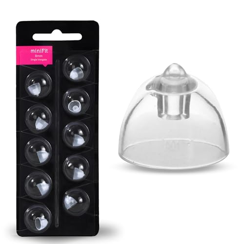FCS Hearing Aid Domes for MiniFit Single Vent Bass 8mm Ear Domes | Universal Domes for Hearing Aid Accessories (Pack of 1/10 Pcs Domes | 8mm | Single Ventage)