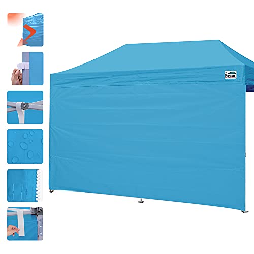 Image of Eurmax USA 10x20 Pop Up Canopy SunWall-UV Protection for Tents,Blocks Sunlight&Wind,Water Resistant Side Wall Only,Easy Hook & Loop Installation,Fit for 20FT Straight Leg Shelters&Gazebo,Sky Blue