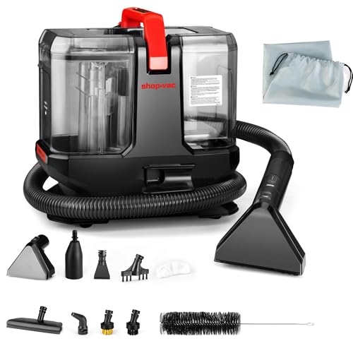 Shop-Vac Portable Carpet Cleaner Machine with 212℉ Steam & Heating System, 4 Cleaning Modes Upholstery Cleaner with Versatile Tools for Car, Rug, Couch, Bathroom, Kitchen Messes, 5430270